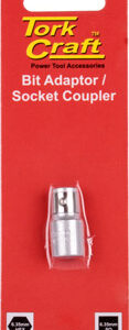 SOCKET ADAPTOR COUPLER 1/4'F SQ X  1/4'F HEX CARDED