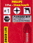PHIL.1 X 25MM INS.BIT 2/CARD