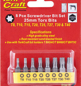 S/DRIVER BIT SET 8PCE TORX T8-T40