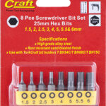 S/DRIVER BIT SET 8PCE HEX H1.5-H6