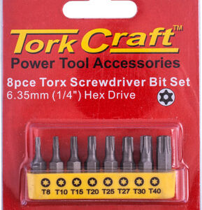 S/D TORX TAMP.RES. BIT SET 8PCE
