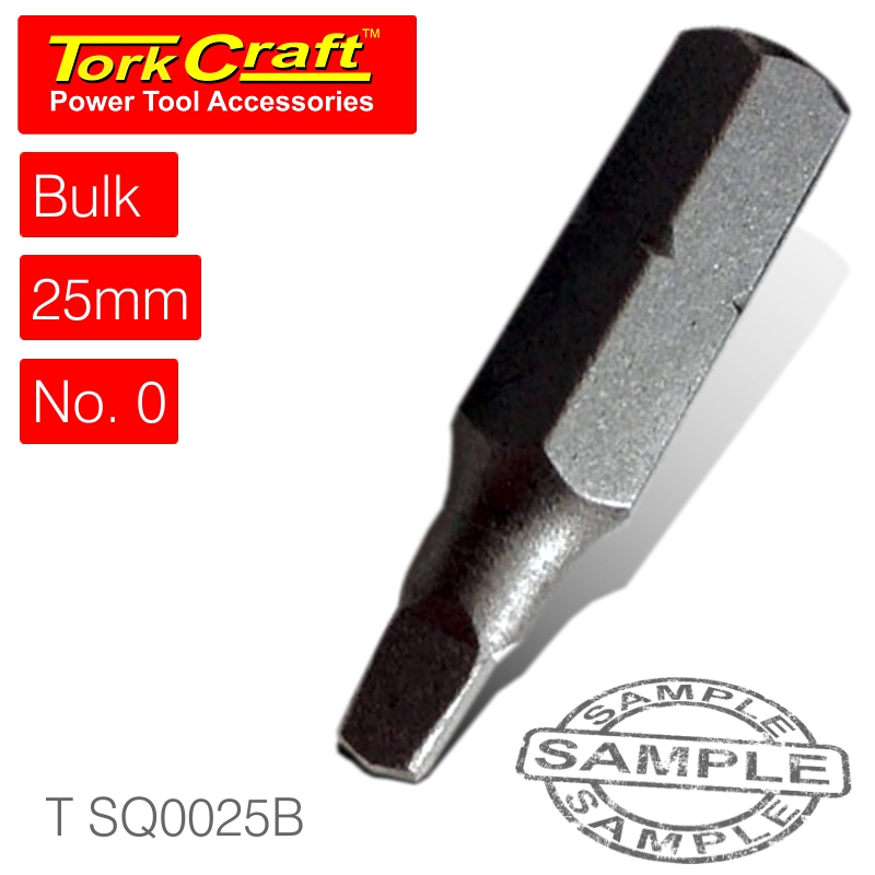 SQUARE RECESS BIT #0 - 25MM - BULK SQUARE RECESS BIT #0 - 25MM - BULK