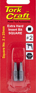 SQUARE RECESS INS. BIT NO.2X25MM 2/CARD