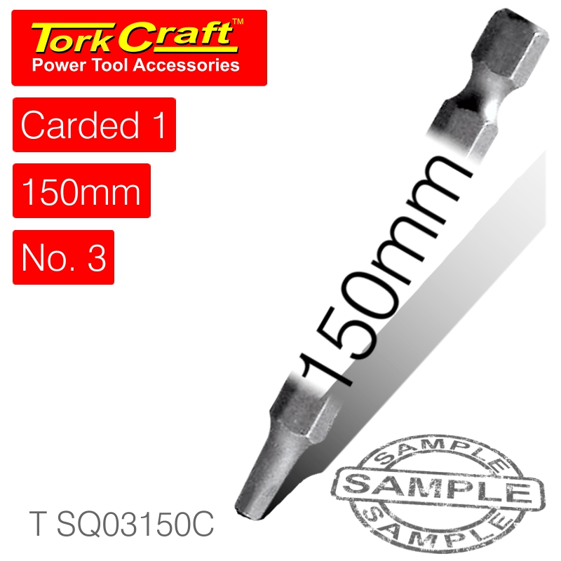 SQUARE RECESS PWR BIT NO.3X150MM 1/CARD SQUARE RECESS PWR BIT NO.3X150MM 1/CARD