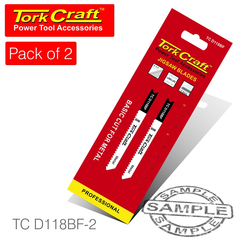 U-SHANK JIGSAW BLADE 12TPI METAL 2MM 2PC U-SHANK JIGSAW BLADE 12TPI METAL 2MM 2PC