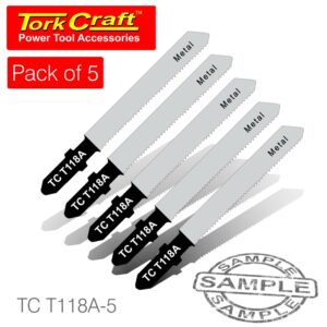 T-SHANK JIGSAW BLADE FOR METAL 1.2MM 21TPI 75MM 5PC