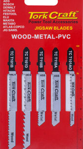 T-SHANK JIGSAW BLADES 5 PIECE ASSORTED