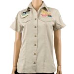 VERMONT LADIES 3/4 COTTON SHIRT STONE SMALL