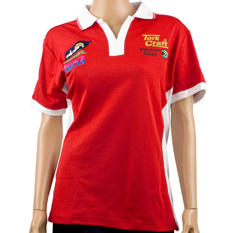 VERMONT LADIES GOLF SHIRT RED SMALL VERMONT LADIES GOLF SHIRT RED SMALL