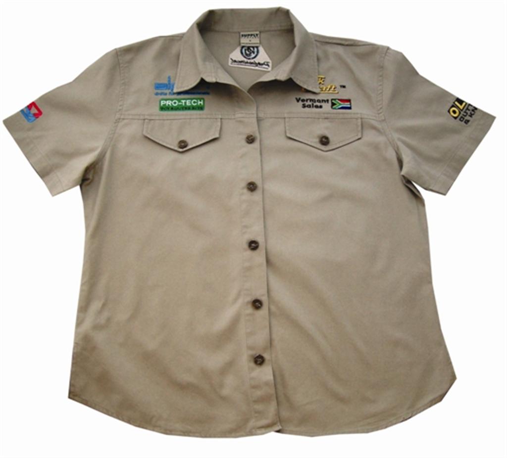 VERMONT LADIES COTTON SHIRT STONE MEDIUM VERMONT LADIES COTTON SHIRT STONE MEDIUM