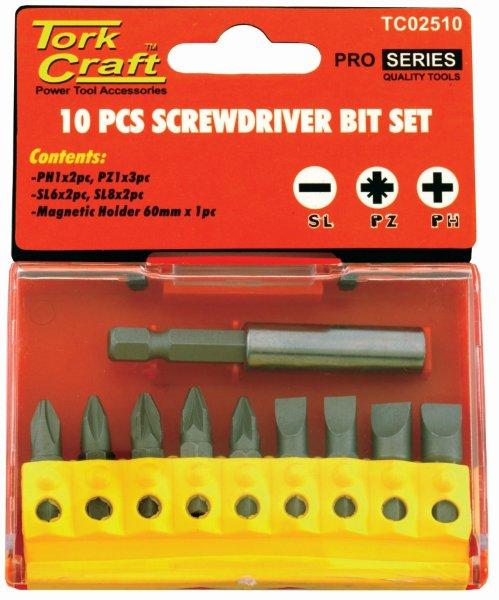 SCREWDRIVER BIT SET 10PCS(PH2X2.PZ2X3SLOTTED6MMX2.8MMX2) SCREWDRIVER BIT SET 10PCS(PH2X2.PZ2X3SLOTTED6MMX2.8MMX2)