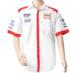 VERMONT MENS - WHITE/RED COTTON SHIRT - MEDIUM