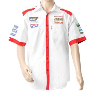 VERMONT MENS - WHITE/RED COTTON SHIRT - MEDIUM