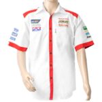 VERMONT MENS - WHITE/RED COTTON SHIRT - LARGE