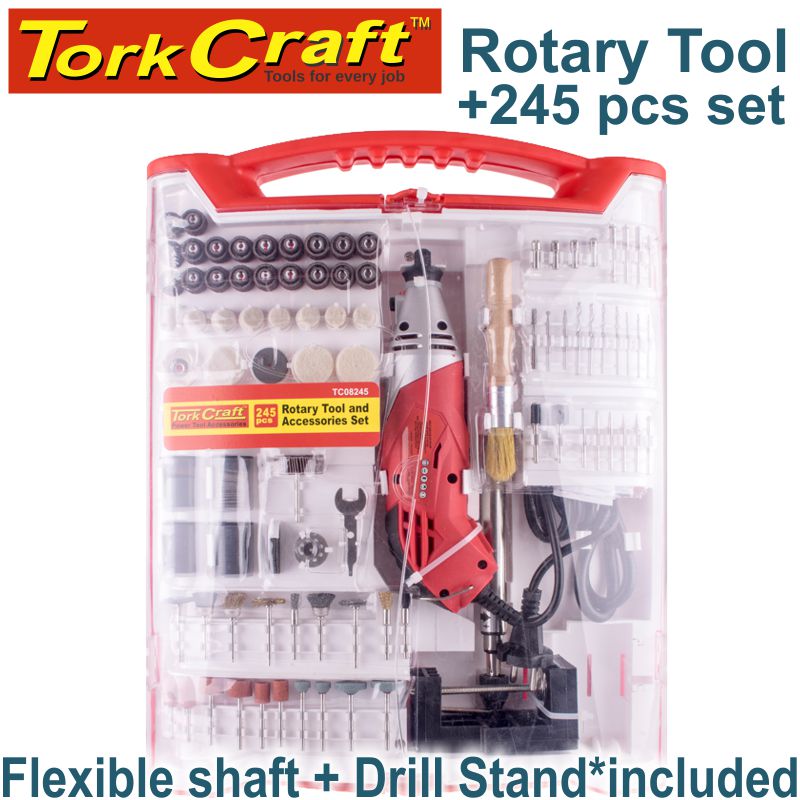 ROTARY TOOL 170W ACCESSORY SET 245PC WITH STAND AND FLEX SHAFT ROTARY TOOL 170W ACCESSORY SET 245PC WITH STAND AND FLEX SHAFT