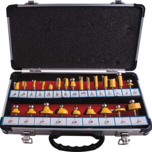 ROUTER BIT SET 24PC ALUM.CASE 1/4'