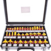 ROUTER BIT SET 35PC ALUM.CASE GLASS 1/4'