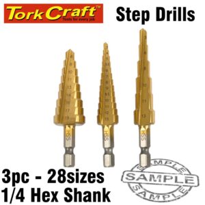 STEP DRILL SET 3PCE IN BLISTER
