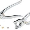 LEATHER HOLE PUNCH & GROMMET SETTING TOOL KIT C/W 100PC EYELETS 5MM