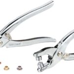 LEATHER HOLE PUNCH & GROMMET SETTING TOOL KIT C/W 100PC EYELETS 5MM