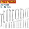 26PCS COMBINATION SPANNER SET 6-32MM DEEP OFFSET JUMBO RACK