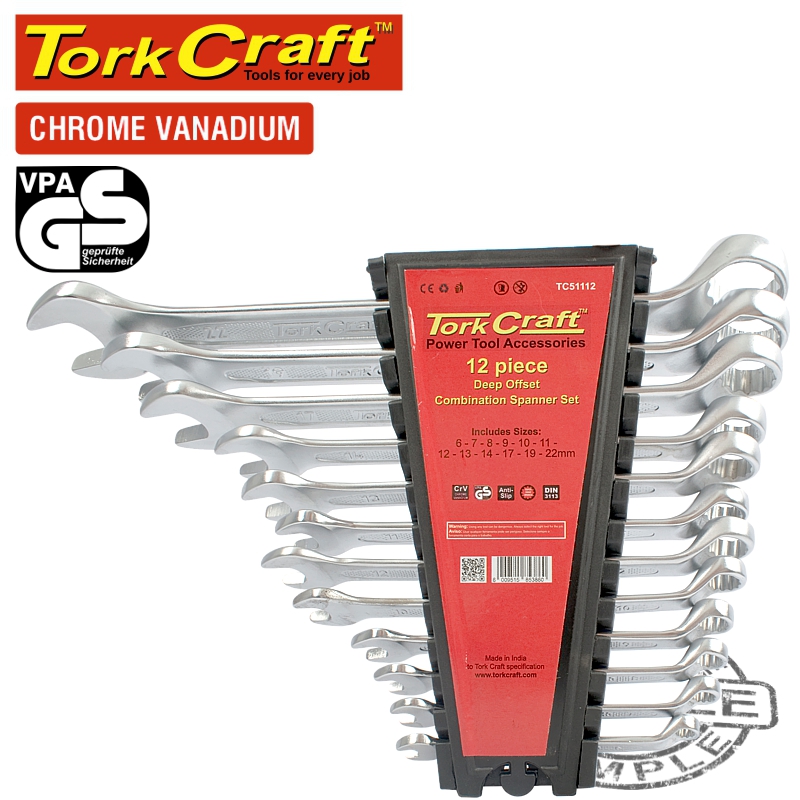 12PCS DEEP OFFSET COMBINATION SPANNER SET 6-22MM 12PCS DEEP OFFSET COMBINATION SPANNER SET 6-22MM