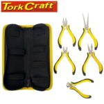 TORK CRAFT 5PC MINI PLIER SET C/W CARRY BAG