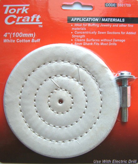 COTTON BUFF 100MM X 6MM SHAFT COTTON BUFF 100MM X 6MM SHAFT