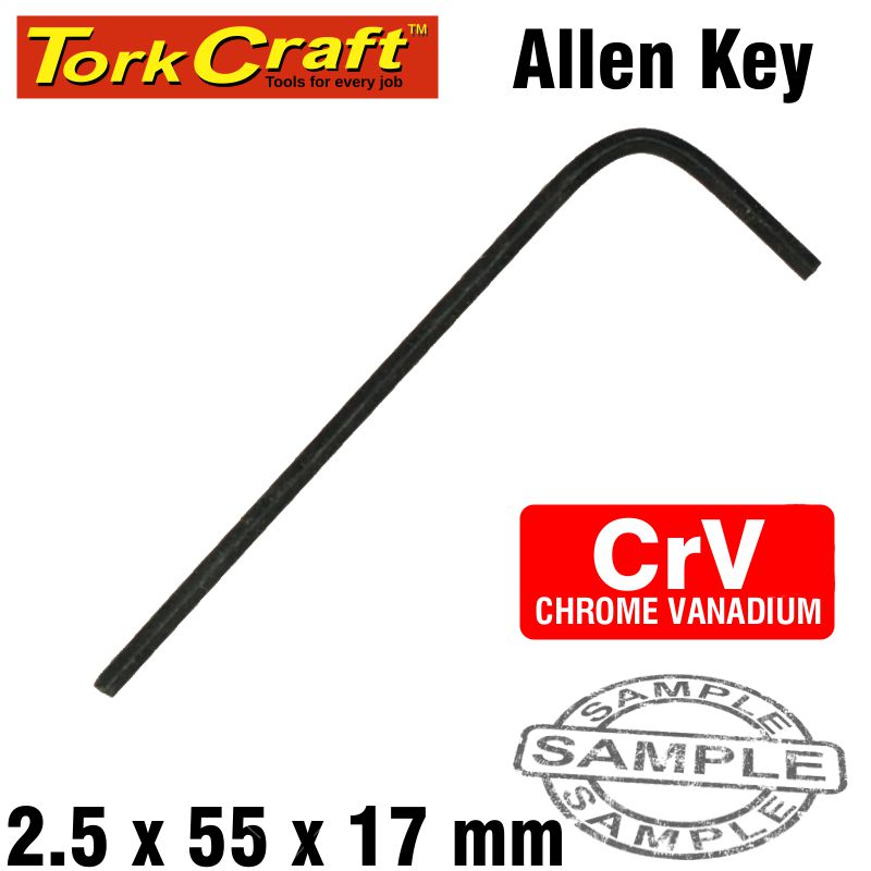 ALLEN KEY CRV BLACK FINISHED 2.5 X 55 X 17MM ALLEN KEY CRV BLACK FINISHED 2.5 X 55 X 17MM
