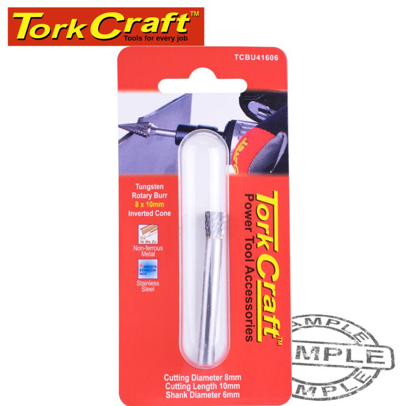 ROTARY BURR TUNGSTEN 8X10X6MM INVERTED CONE ROTARY BURR TUNGSTEN 8X10X6MM INVERTED CONE