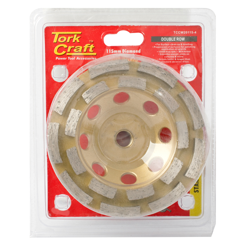 DIA. CUP WHEEL 115MM X M14 DBL ROW LASER WELDED DIA. CUP WHEEL 115MM X M14 DBL ROW LASER WELDED
