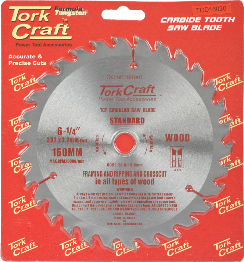 BLADE TCT 160 X 30T 20/16 GENERAL PURPOSE COMBINATION WOOD BLADE TCT 160 X 30T 20/16 GENERAL PURPOSE COMBINATION WOOD