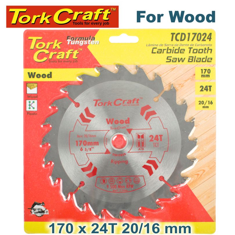 BLADE TCT 170 X 24T 20/16 GENERAL PURPOSE RIP BLADE TCT 170 X 24T 20/16 GENERAL PURPOSE RIP