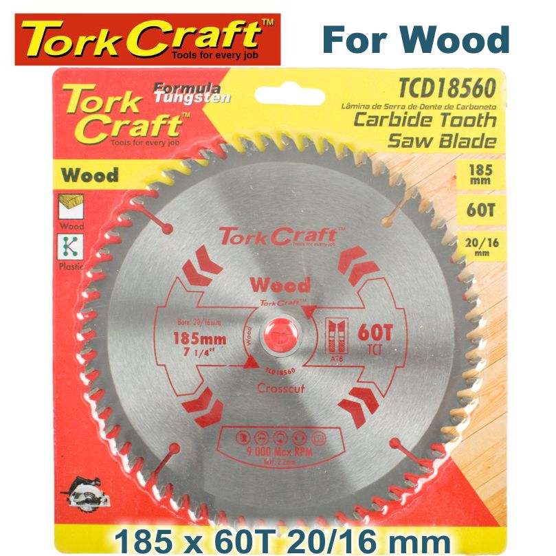 BLADE TCT 185 X 60T 20/16 GENERAL PURPOSE CROSS CUT BLADE TCT 185 X 60T 20/16 GENERAL PURPOSE CROSS CUT