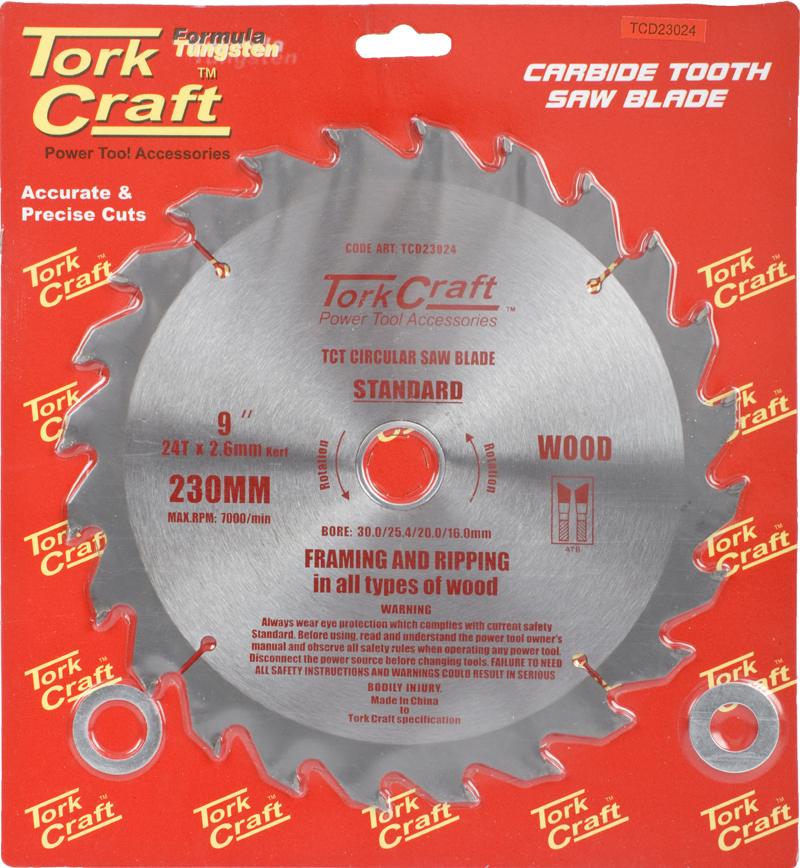 BLADE TCT 230 X 24T 30/1/20/16 GENERAL PURPOSE RIP BLADE TCT 230 X 24T 30/1/20/16 GENERAL PURPOSE RIP