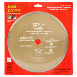 DIAMOND BLADE CONT.RIM THIN KERF 230X22.22MM