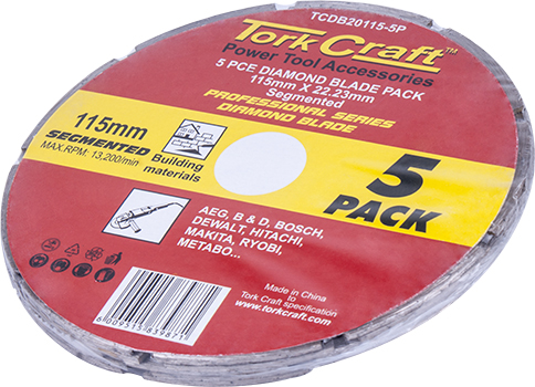 DIAMOND BLADE SEGMENTED 115MM PROFESSIONAL BULK 5 PACK DIAMOND BLADE SEGMENTED 115MM PROFESSIONAL BULK 5 PACK