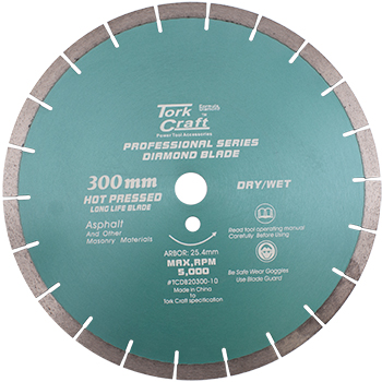 DIAMOND BLADE 300 x 25.4MM ASPHALT HOT PRESSED SEGMENTED TAR DIAMOND BLADE 300 x 25.4MM ASPHALT HOT PRESSED SEGMENTED TAR