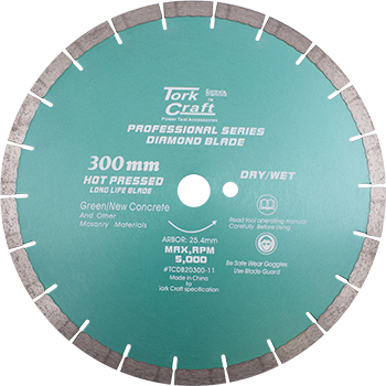 DIAMOND BLADE 300 x 25.4MM GREEN / NEW CONCRETE HOT PRESSED SEGMENTED DIAMOND BLADE 300 x 25.4MM GREEN / NEW CONCRETE HOT PRESSED SEGMENTED
