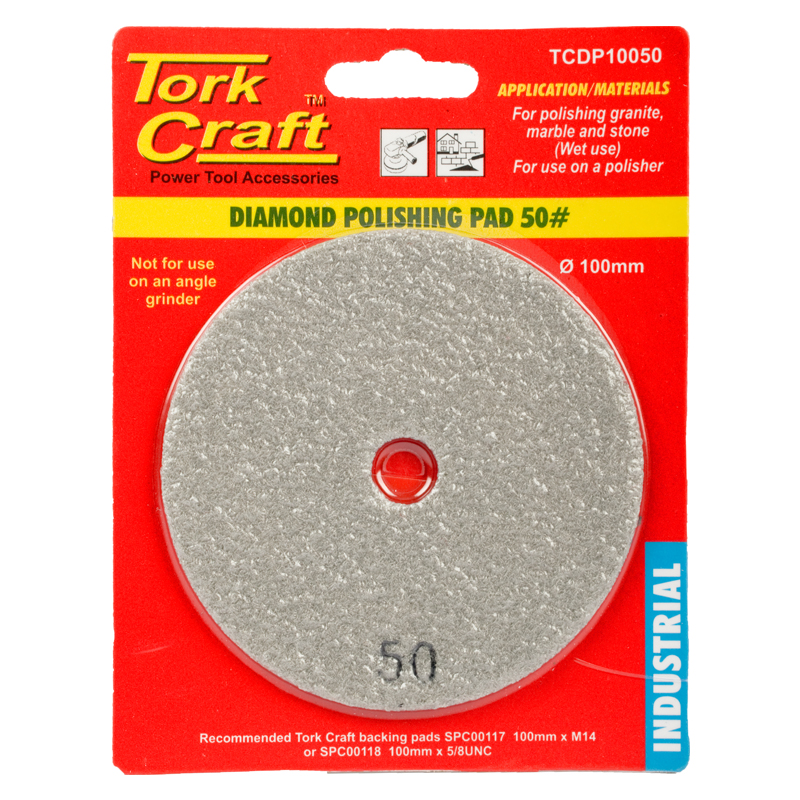 100MM DIAMOND WET POLISHING PAD 50 GRIT GREY 100MM DIAMOND WET POLISHING PAD 50 GRIT GREY