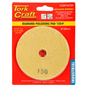 100MM DIAMOND WET POLISHING PAD 150 GRIT YELLOW