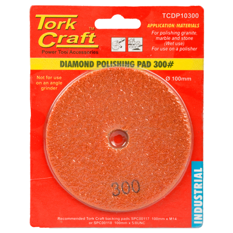 100MM DIAMOND WET POLISHING PAD 300 GRIT ORANGE 100MM DIAMOND WET POLISHING PAD 300 GRIT ORANGE