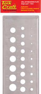 DRILL BIT MEASURING PLATE 1-13MM (0.5 INCR)