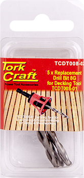 REPL. DRILL BIT FOR DECKING TOOL 8G X 5PC PRE-DRILL AND COUNTERSINK REPL. DRILL BIT FOR DECKING TOOL 8G X 5PC PRE-DRILL AND COUNTERSINK