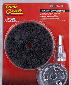 FACE OFF DISC & ARBOR 100MM CARDED FOR DRILL