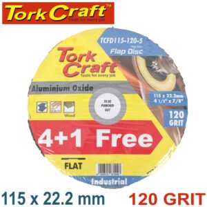 FLAP SANDING DISC 115MM 120GRIT 4+1 FREE