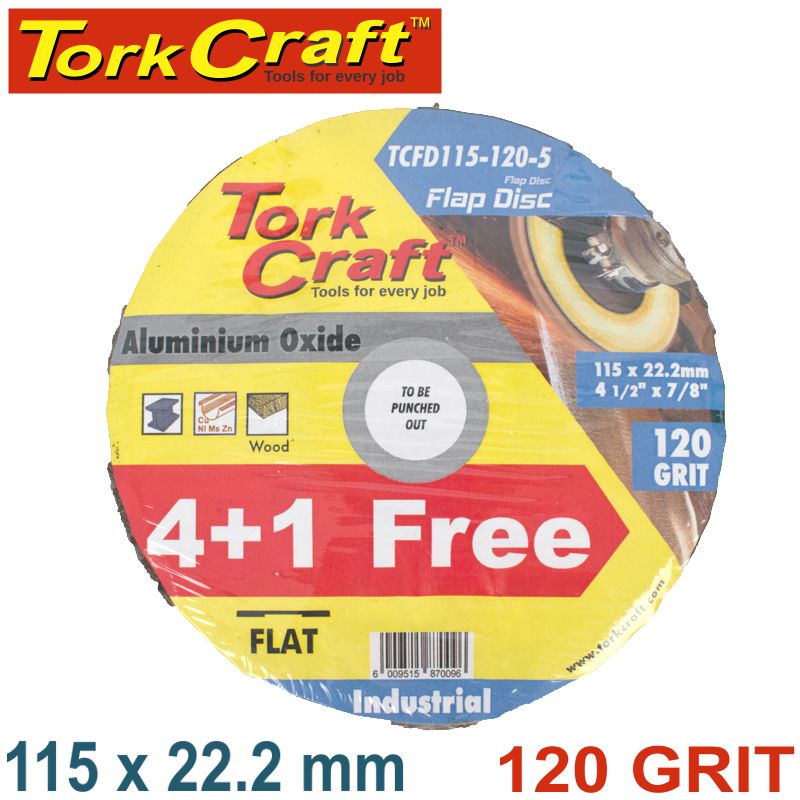 FLAP SANDING DISC 115MM 120GRIT 4+1 FREE FLAP SANDING DISC 115MM 120GRIT 4+1 FREE