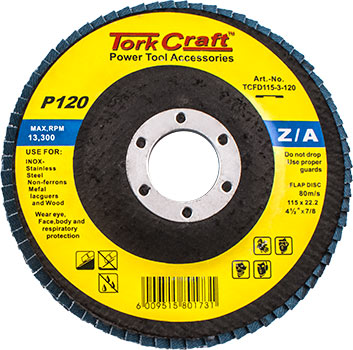 FLAP DISC ZIRCONIUM 115MM 120 GRIT FLAT FLAP DISC ZIRCONIUM 115MM 120 GRIT FLAT