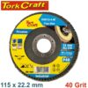FLAP DISC ZIRCONIUM 115MM 40GRIT ANGLED