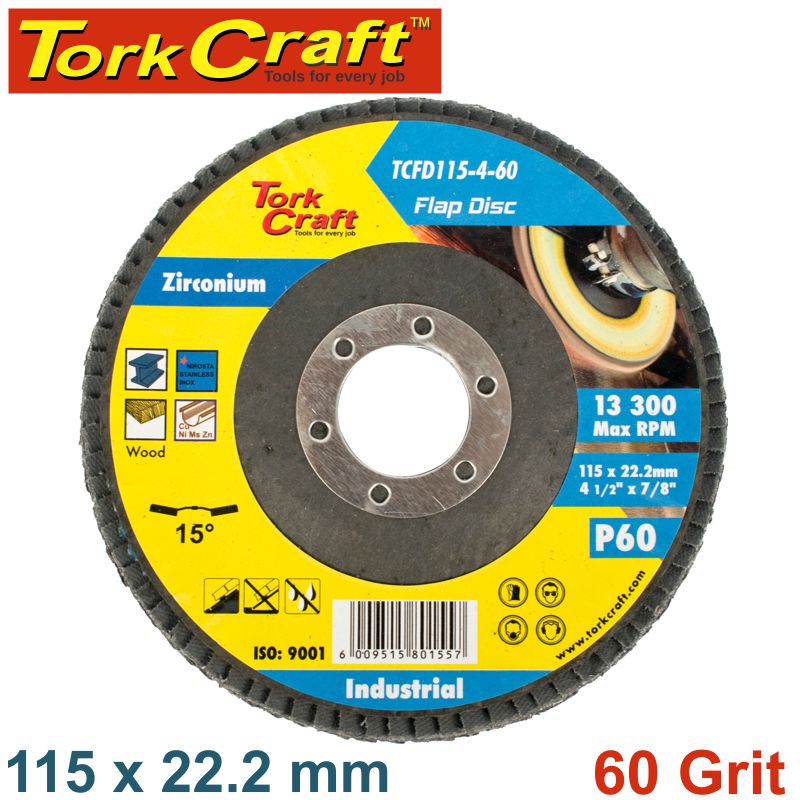 FLAP DISC ZIRCONIUM 115MM 60GRIT ANGLED FLAP DISC ZIRCONIUM 115MM 60GRIT ANGLED